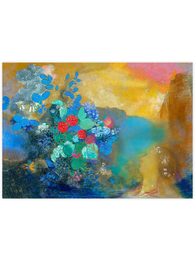 Odilon Redon Ophelia among the Flowers - Art Print Ünlü Ressamlar Poster