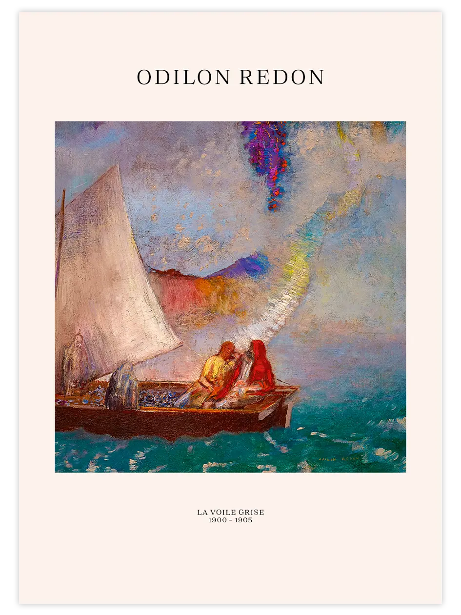 Odilon Redon La Voile Grise - Art Print Ünlü Ressamlar Poster