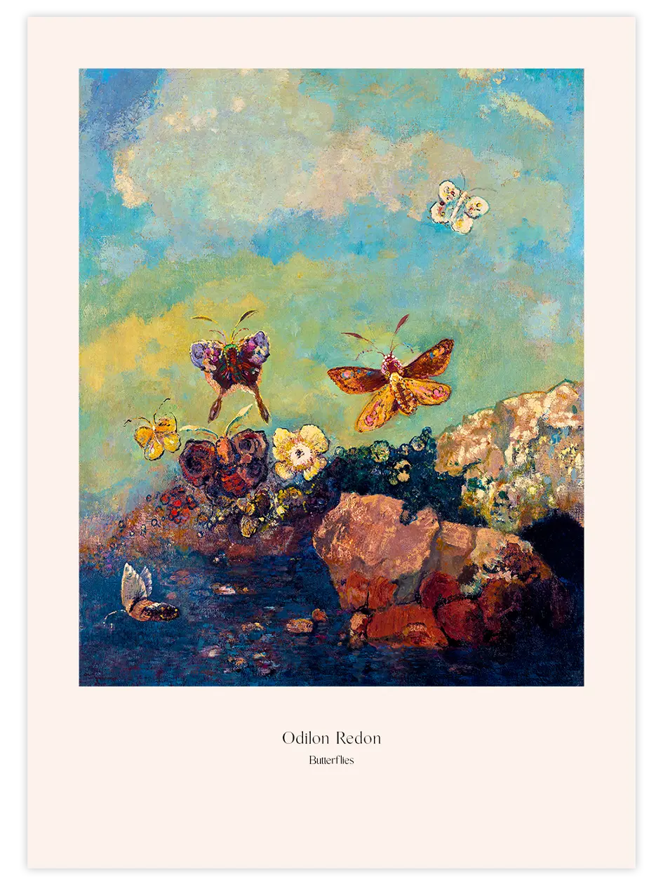 Odilon Redon Butterflies - Art Print Ünlü Ressamlar Poster
