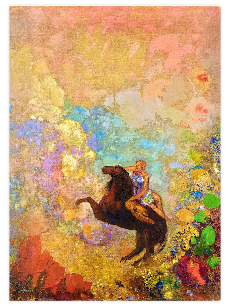 Odilon Redon Muse of Pegasus - Art Print Ünlü Ressamlar Poster