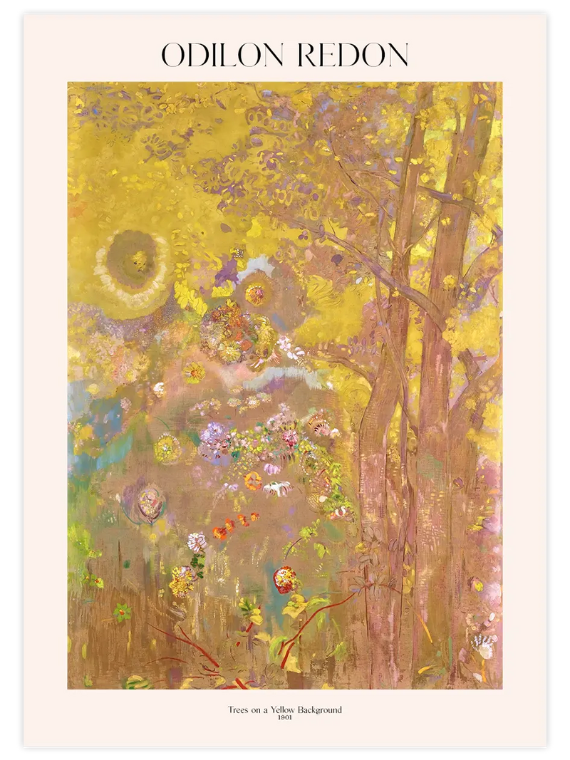 Odilon Redon Trees on a Yellow Background - Art Print Ünlü Ressamlar Poster