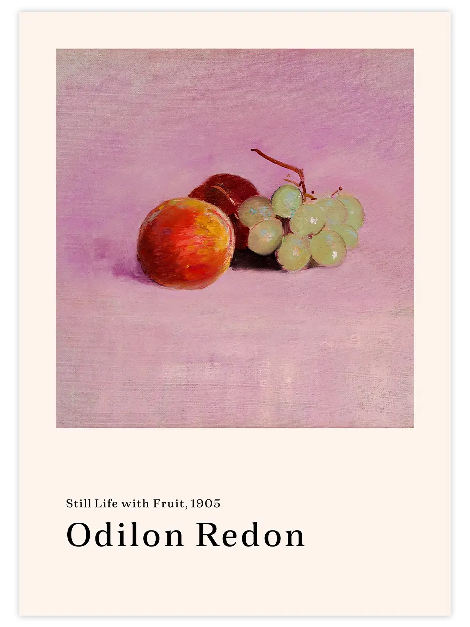 Odilon Redon Still Life With Fruit - Art Print Ünlü Ressamlar Poster