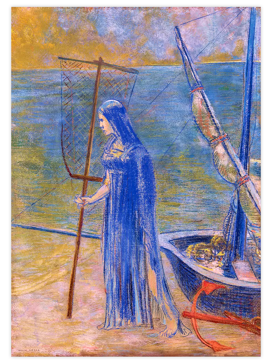 Odilon Redon The Fisherwoman - Art Print Ünlü Ressamlar Poster