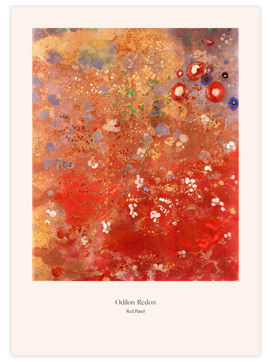 Odilon Redon Red Panel - Art Print Ünlü Ressamlar Poster
