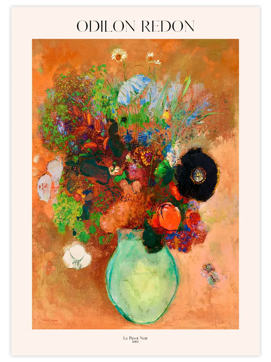 Odilon Redon Le Pavot Noir - Art Print Ünlü Ressamlar Poster