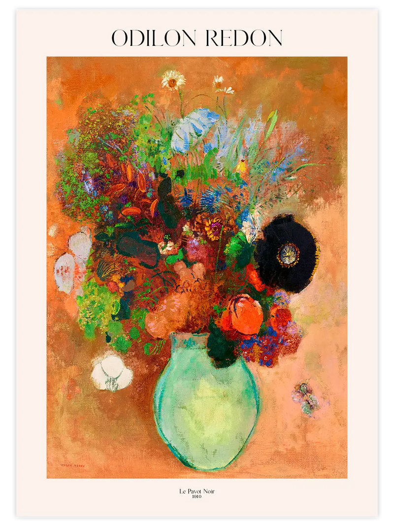 Odilon Redon Le Pavot Noir - Art Print Ünlü Ressamlar Poster