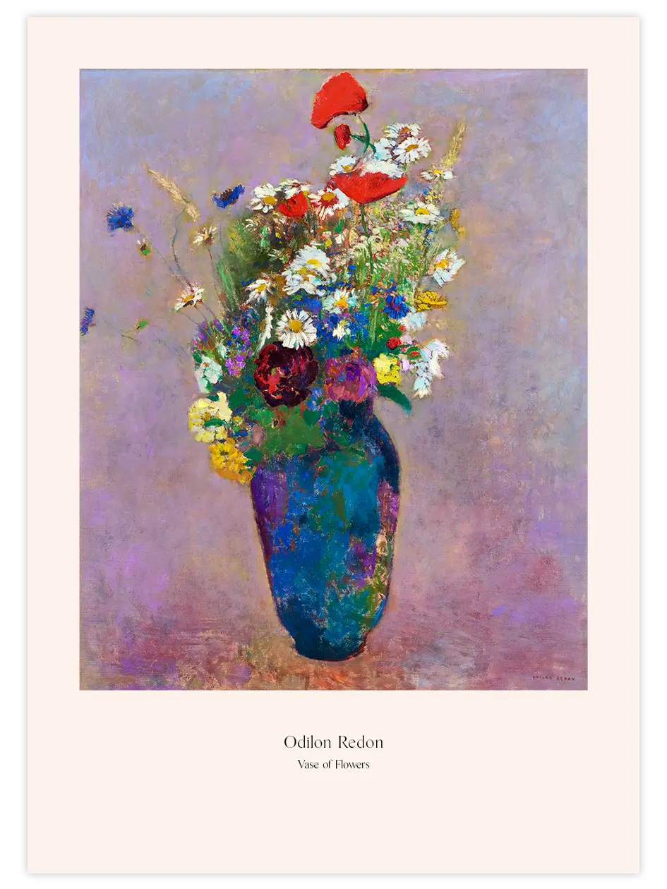 Odilon Redon Çiçek Vazosu - Art Print Ünlü Ressamlar Poster