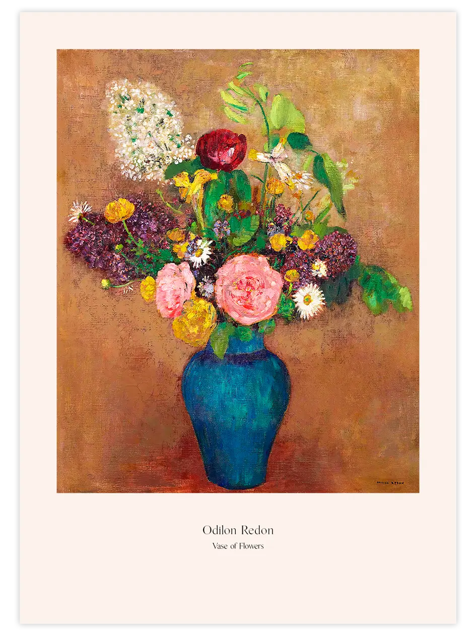Odilon Redon Vazodaki Çiçekler - Art Print Ünlü Ressamlar Poster