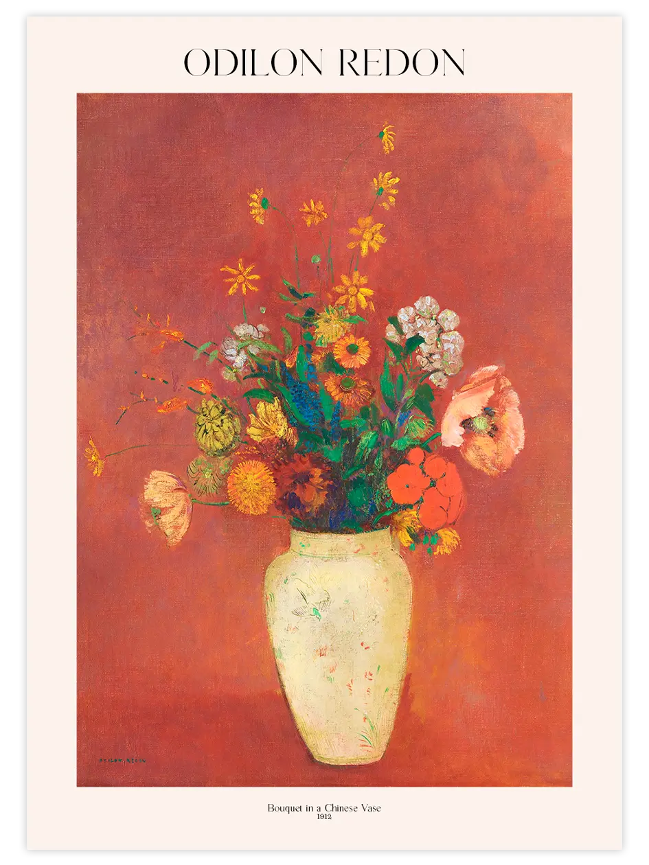 Odilon Redon Bouquet In A Chinese Vase - Art Print Ünlü Ressamlar Poster