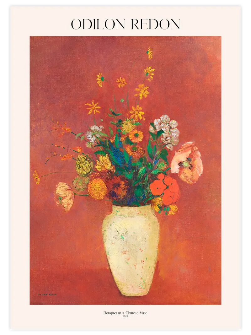 Odilon Redon Bouquet In A Chinese Vase - Art Print Ünlü Ressamlar Poster