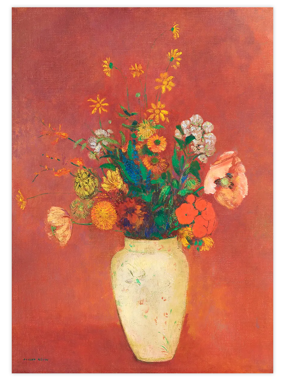Odilon Redon Bouquet In A Chinese Vase - Art Print Ünlü Ressamlar Poster