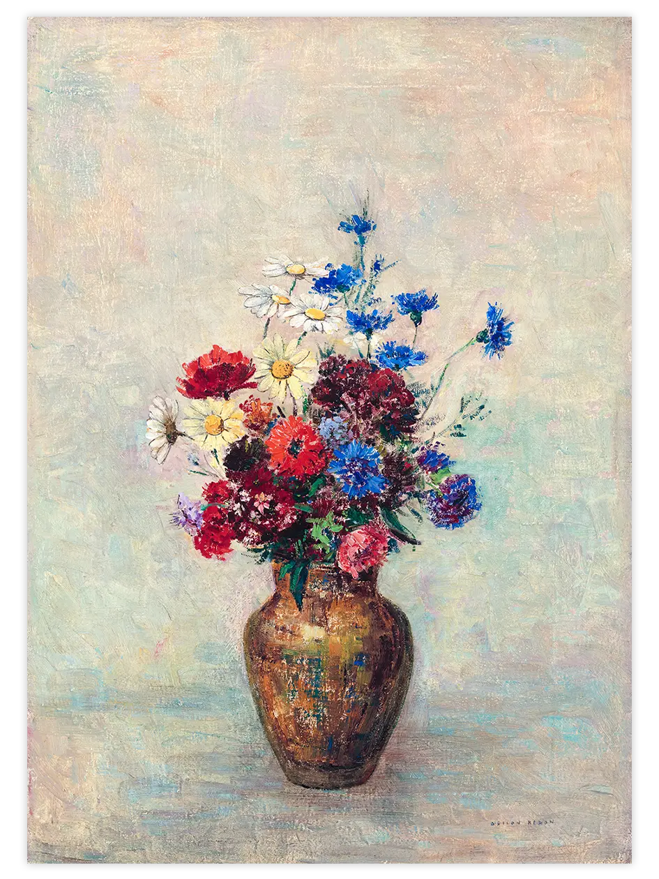 Odilon Redon Flowers In A Vase - Art Print Ünlü Ressamlar Poster