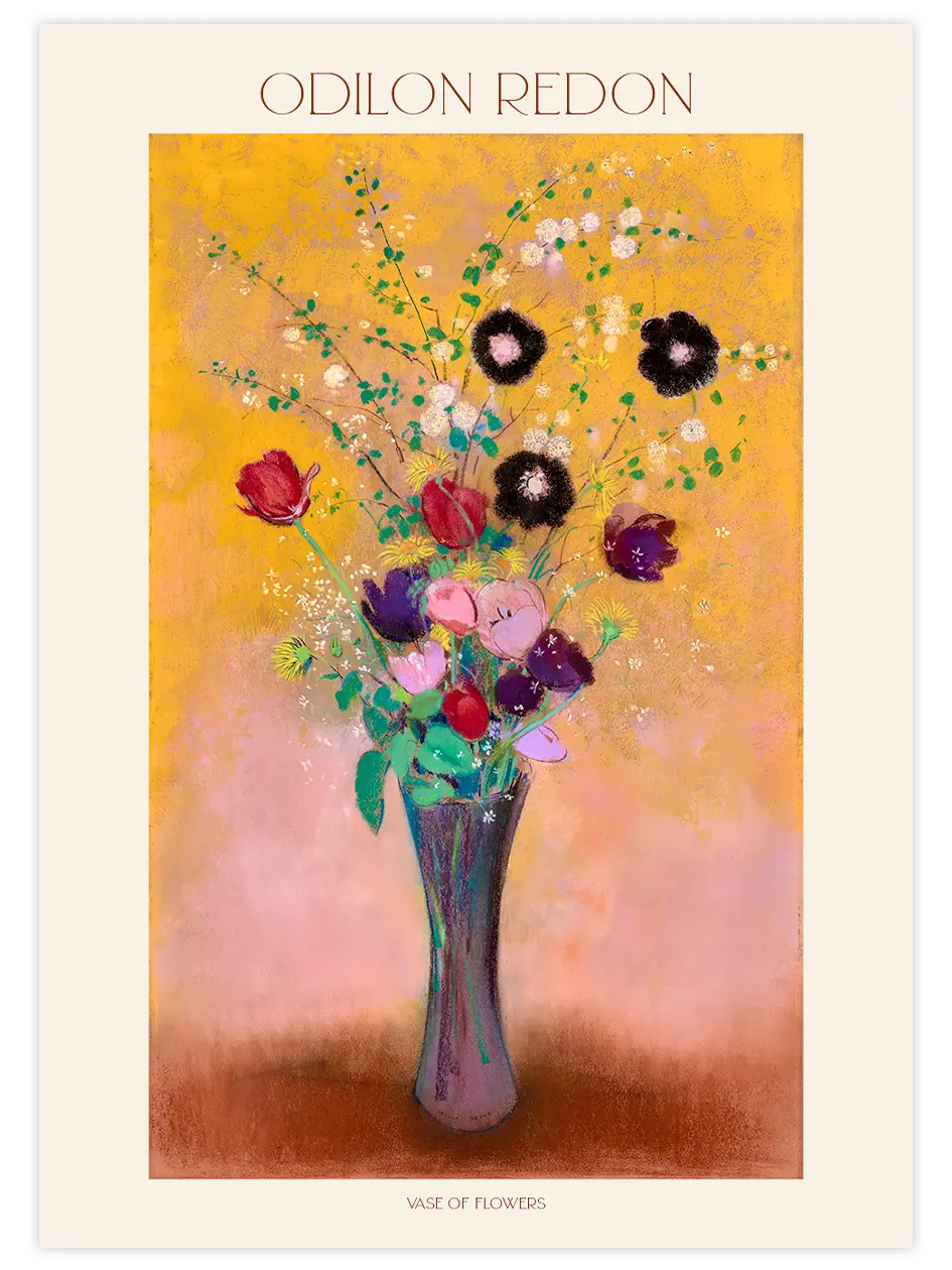 Odilon Redon Vase of Flowers - Art Print Ünlü Ressamlar Poster