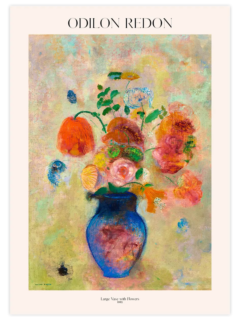 Odilon Redon Large Vase With Flowers - Art Print Ünlü Ressamlar Poster