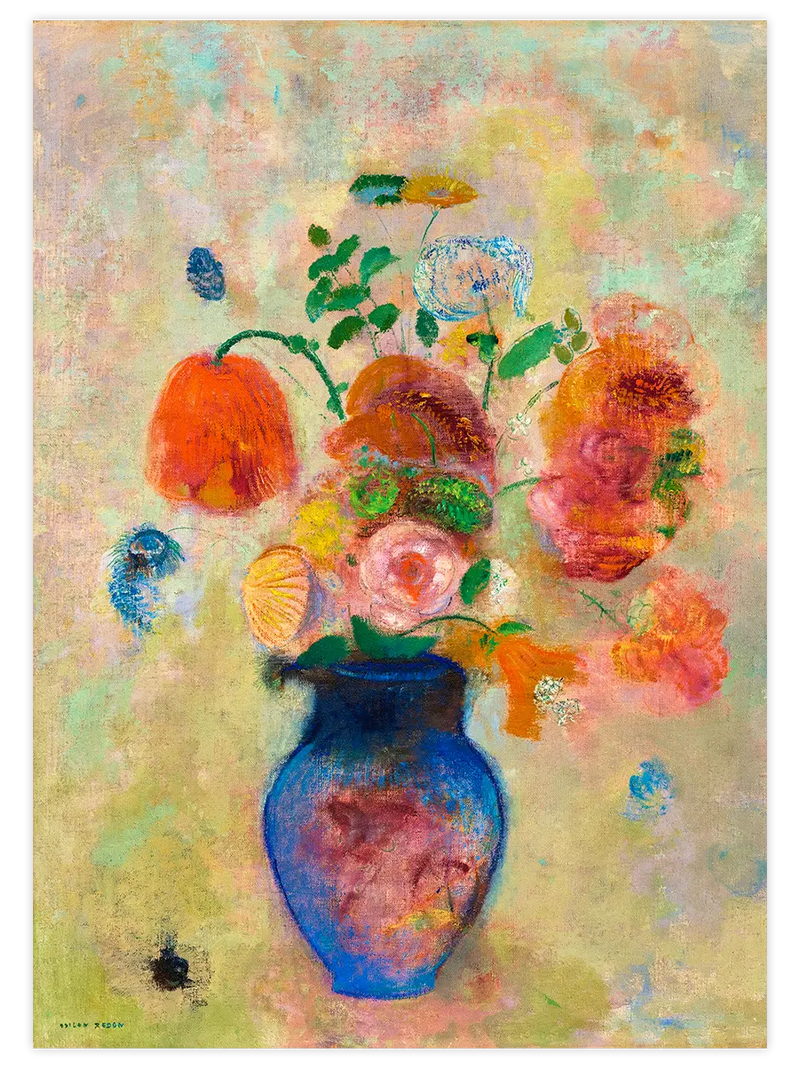 Odilon Redon Large Vase With Flowers - Art Print Ünlü Ressamlar Poster