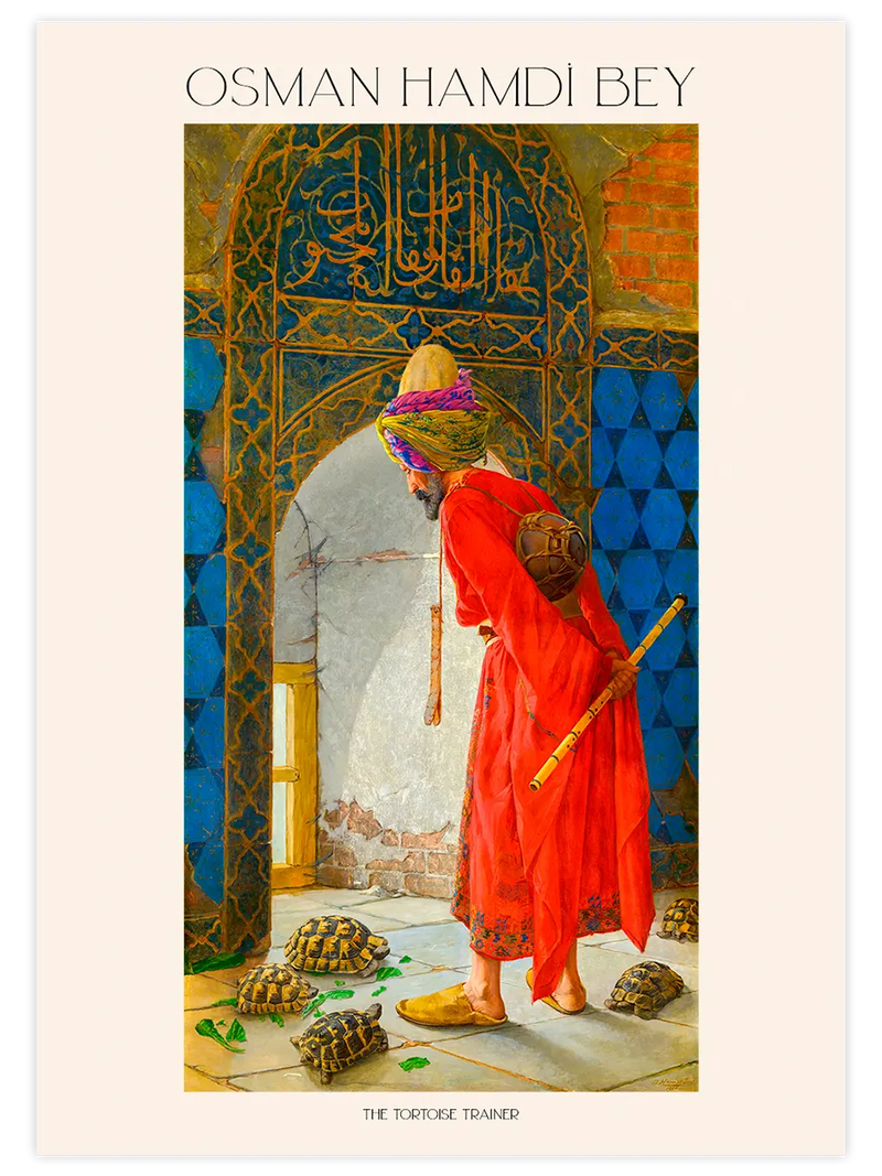 Osman Hamdi Bey Kaplumbağa Terbiyecisi - Art Print Ünlü Ressamlar Poster