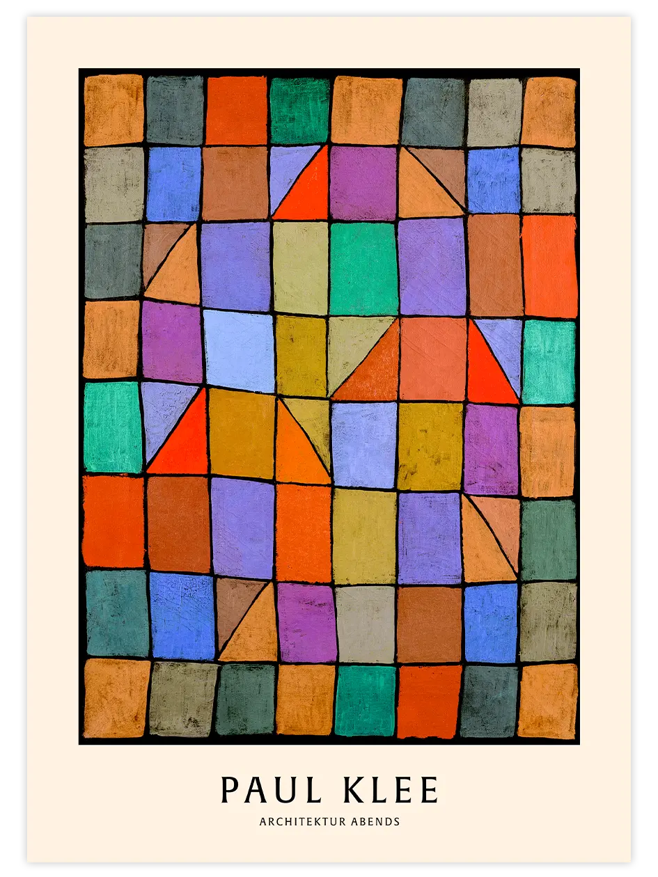 Klee Architecture in the Evening - Art Print Ünlü Ressamlar Poster