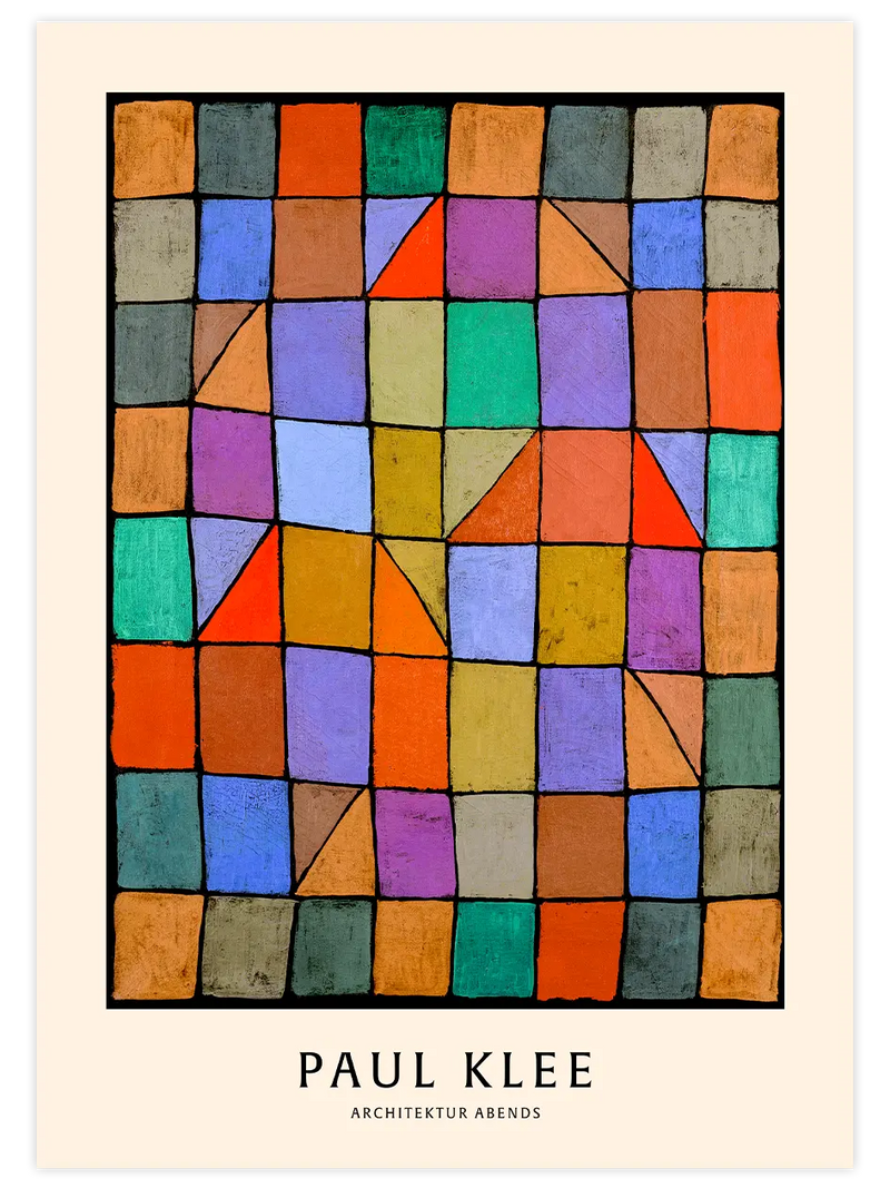 Klee Architecture in the Evening - Art Print Ünlü Ressamlar Poster