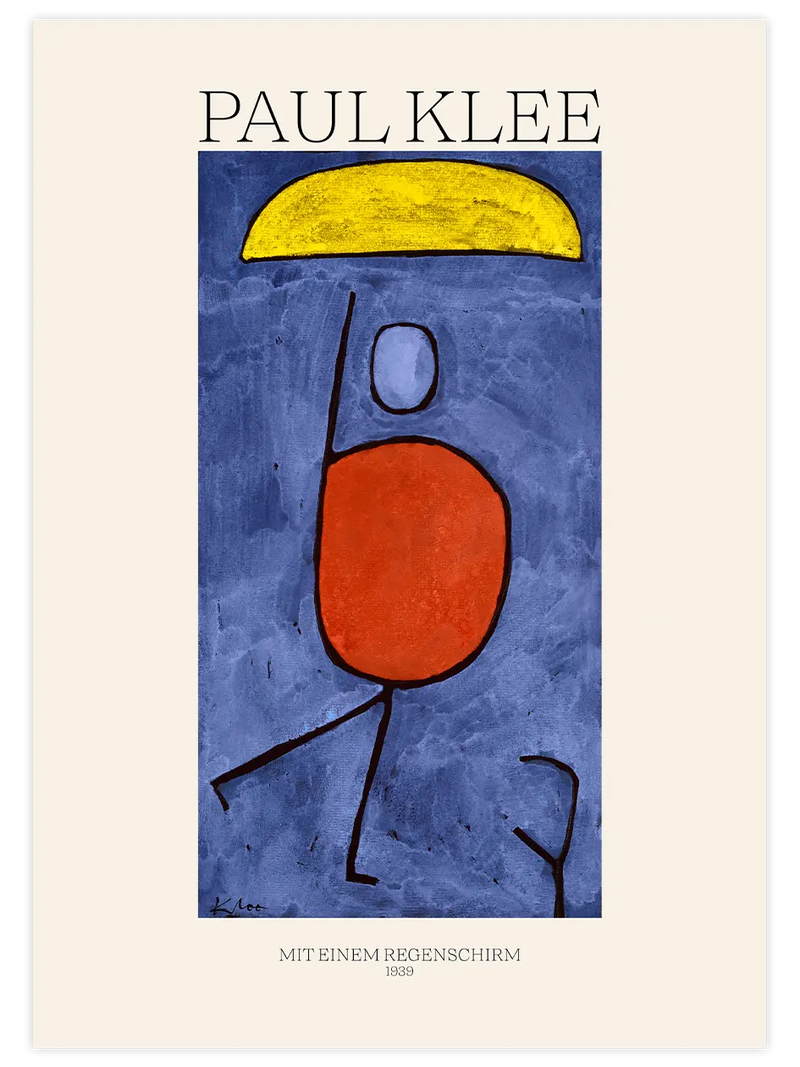 Paul Klee With An Umbrella - Art Print Ünlü Ressamlar Poster