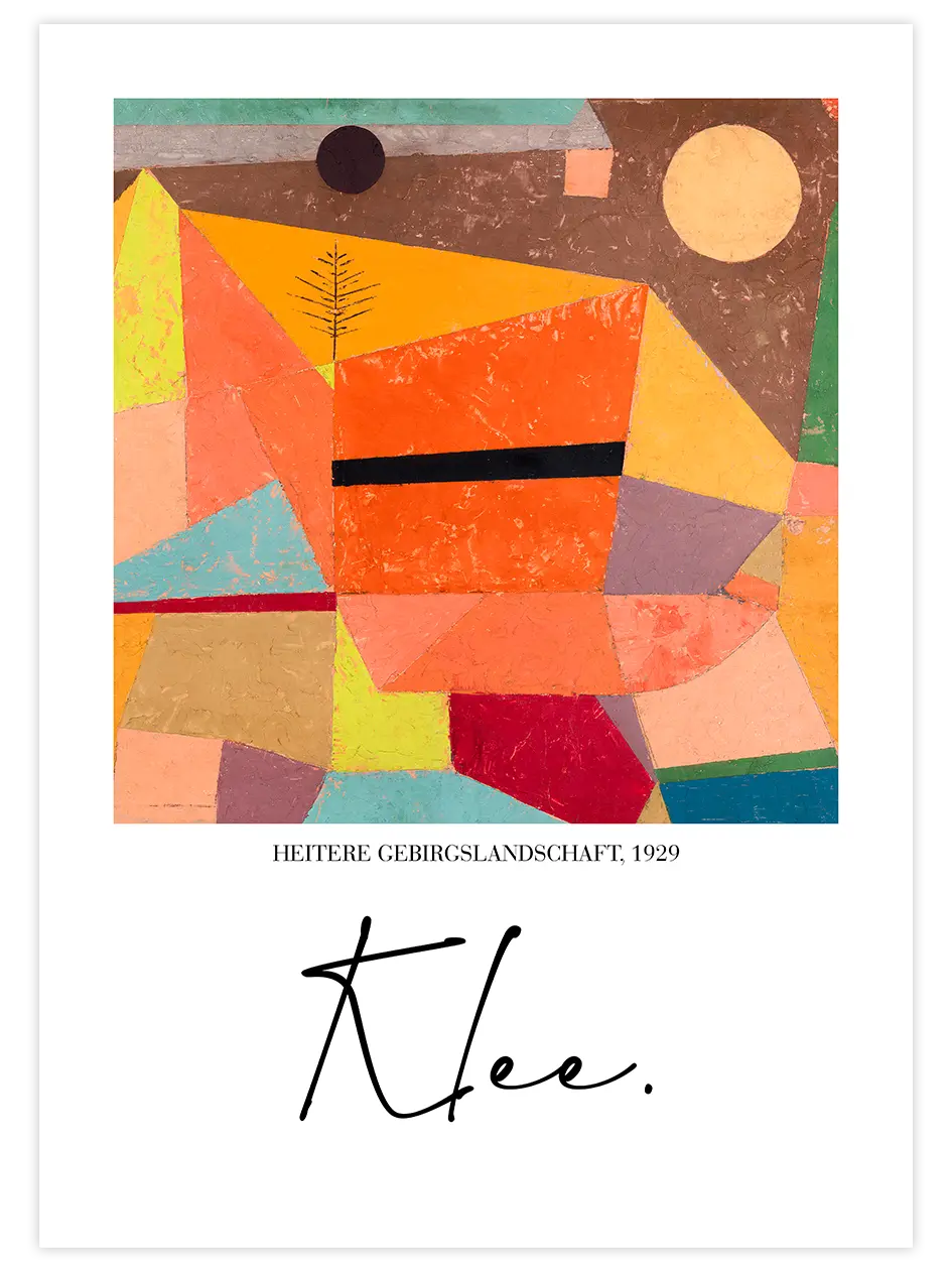 Klee Joyful Mountain Landscape - Art Print Ünlü Ressamlar Poster