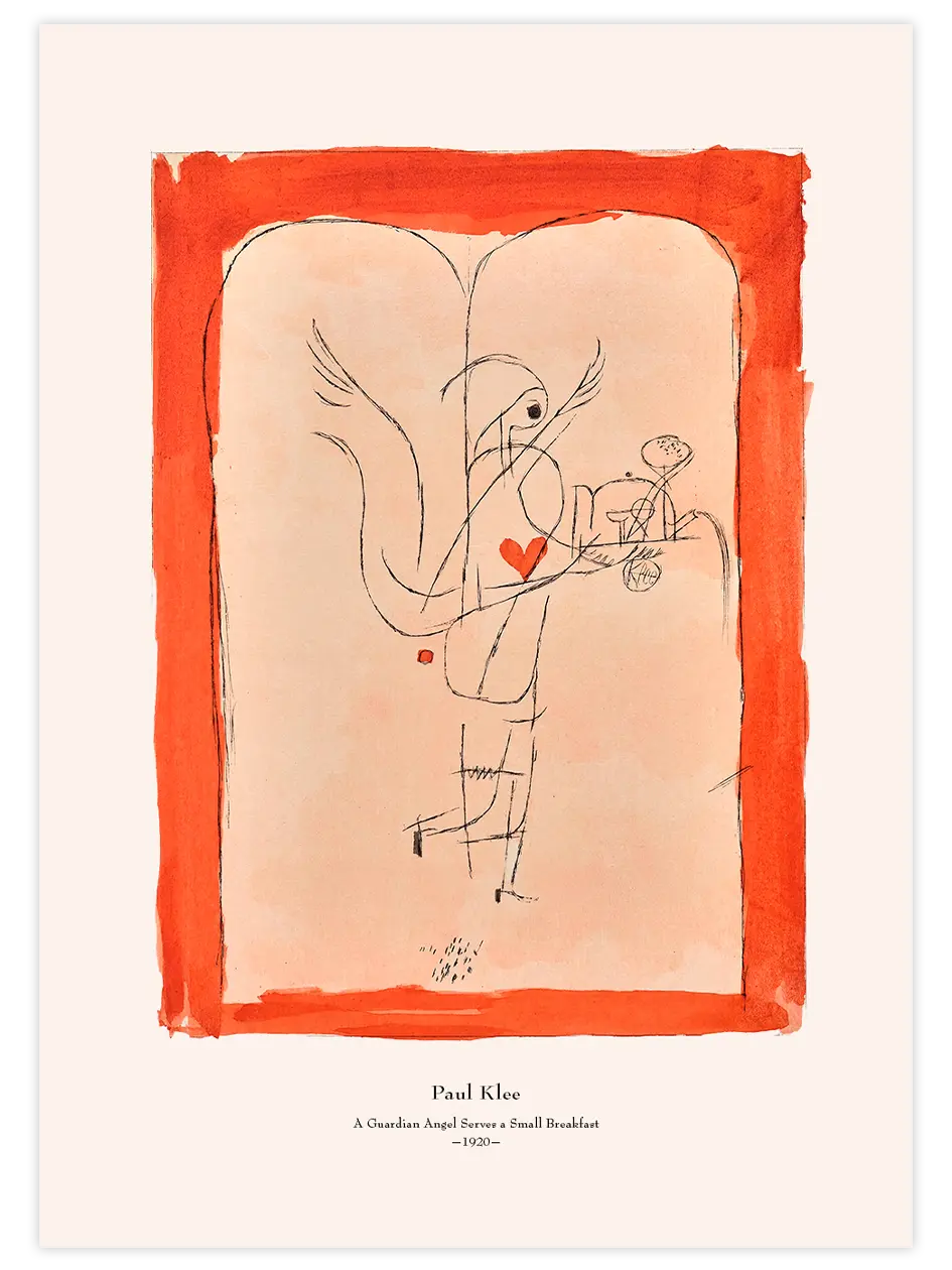 Klee A Guardian Angel Serves a Small Breakfast - Art Print Ünlü Ressamlar Poster