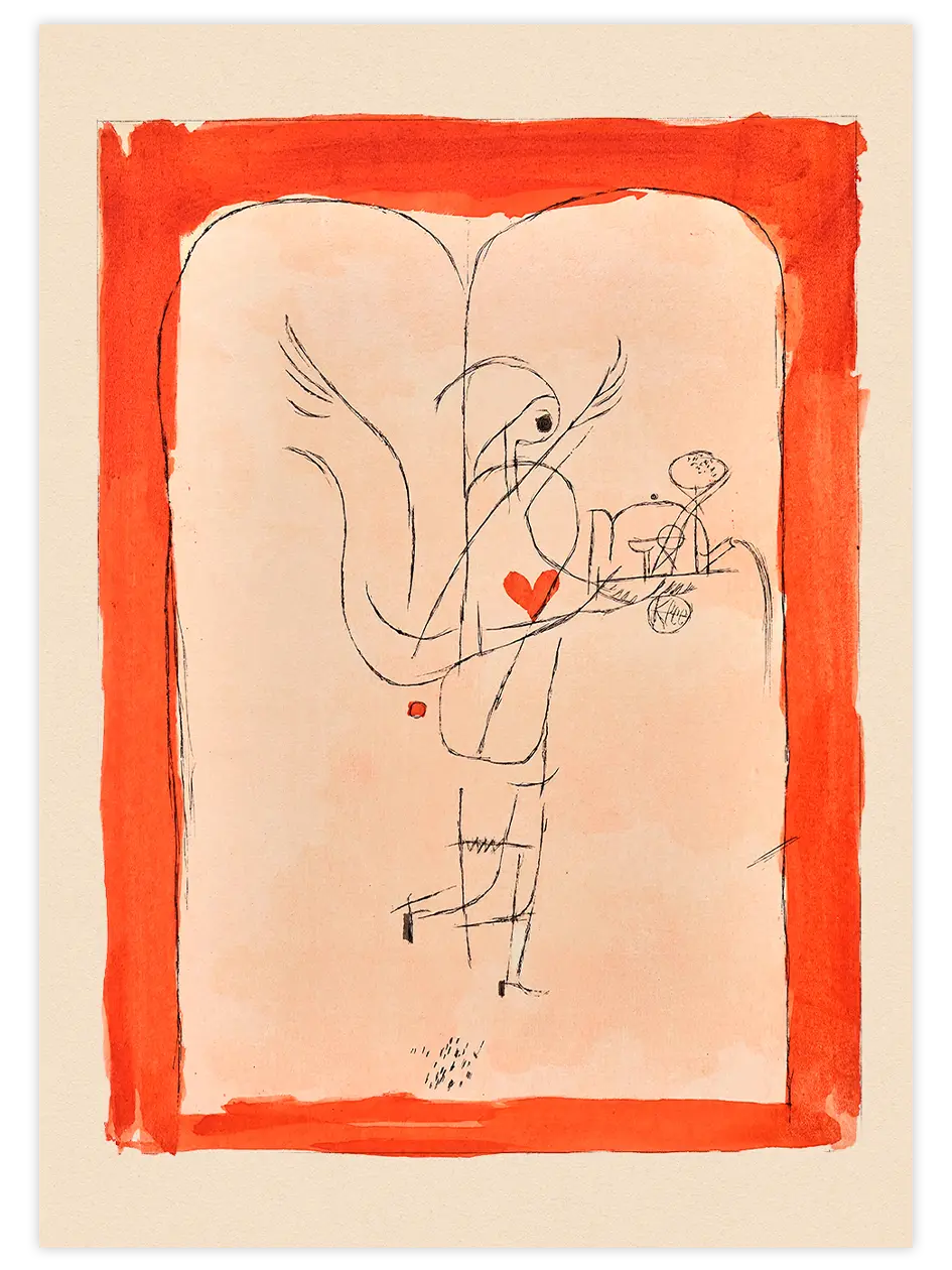 Klee Koruyucu Melek Küçük Bir Kahvaltı Sunuyor - Art Print Ünlü Ressamlar Poster