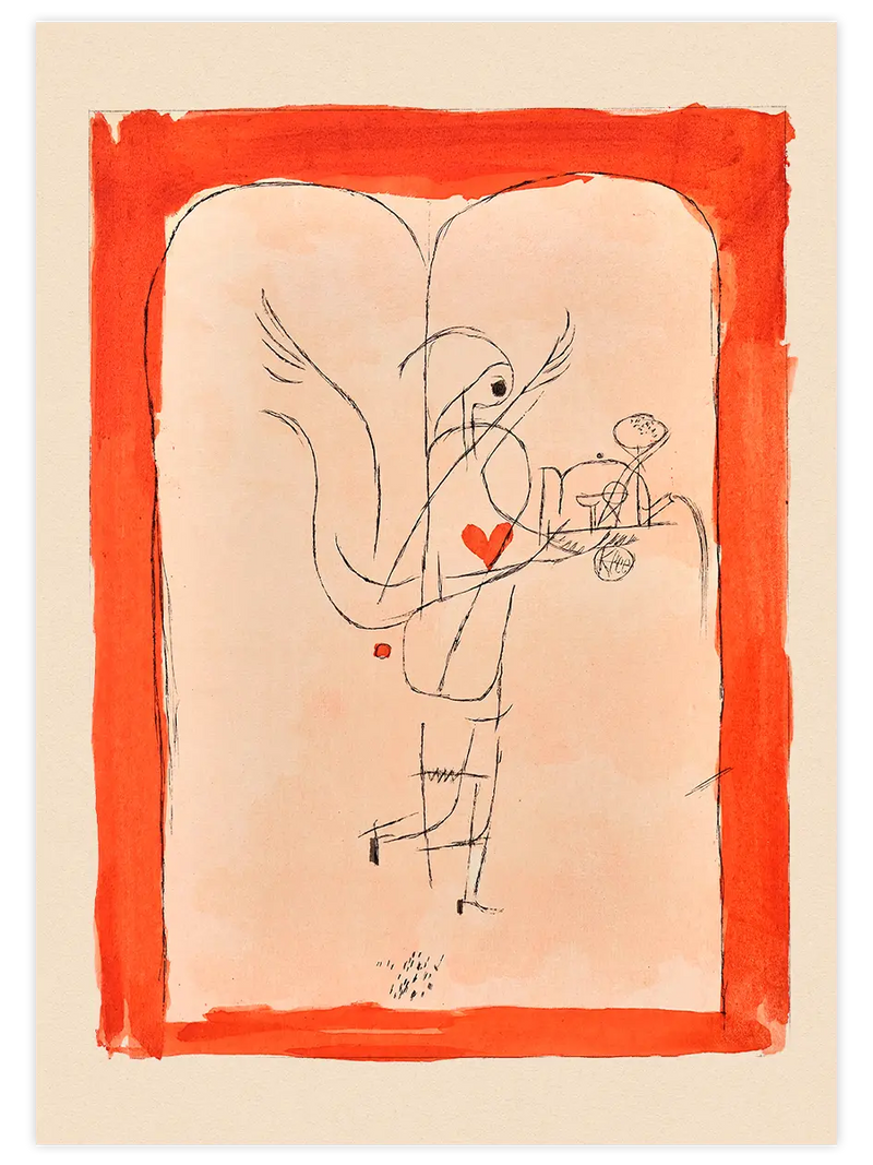 Klee Koruyucu Melek Küçük Bir Kahvaltı Sunuyor - Art Print Ünlü Ressamlar Poster