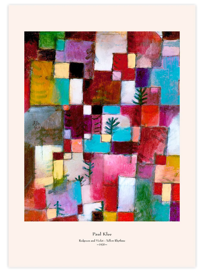 Klee Redgreen and Violet-Yellow Rhythms - Art Print Ünlü Ressamlar Poster