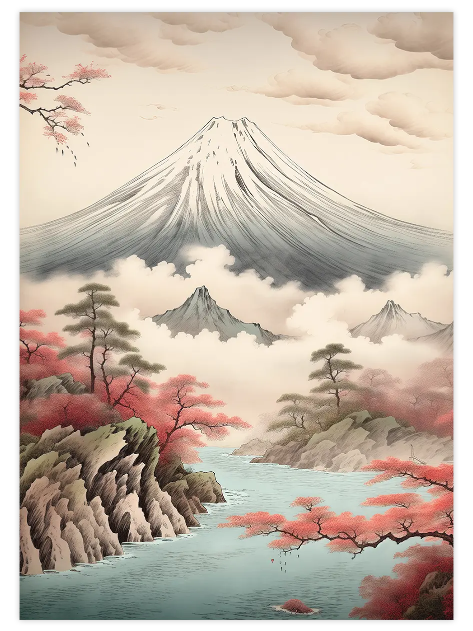 Fuji Mount - Art Print Sanatsal Poster