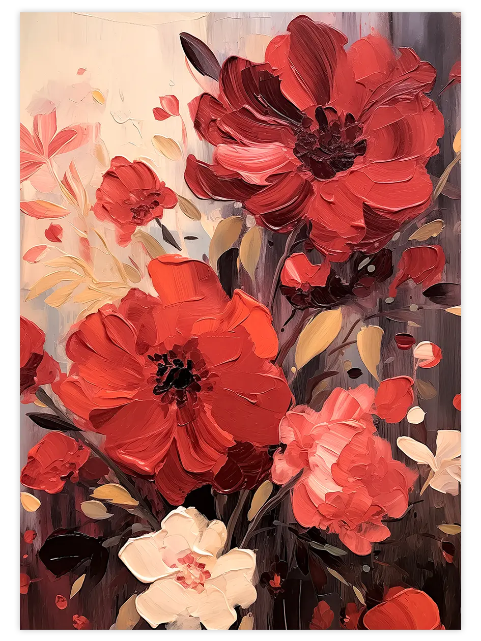 Red Flowers N2 - Art Print Sanatsal Poster
