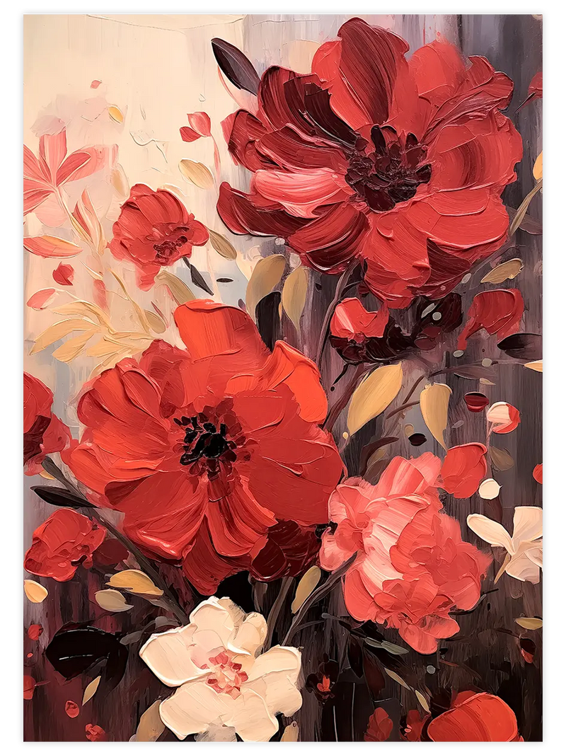 Red Flowers N2 - Art Print Sanatsal Poster