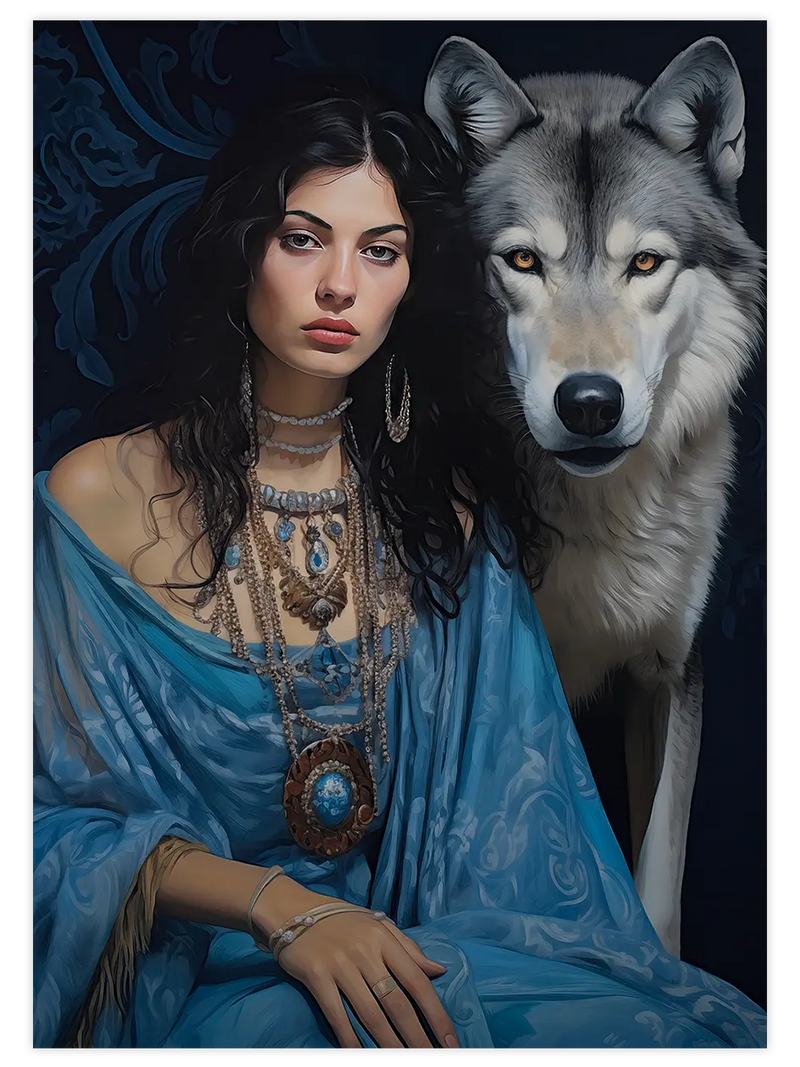 Wild Woman Turquoise - Art Print Sanatsal Poster