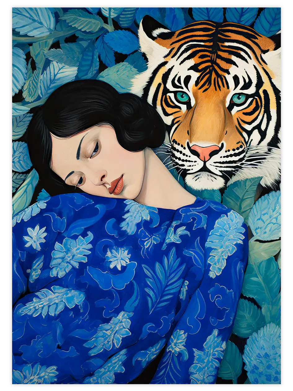 Wild Woman Blue - Art Print Sanatsal Poster