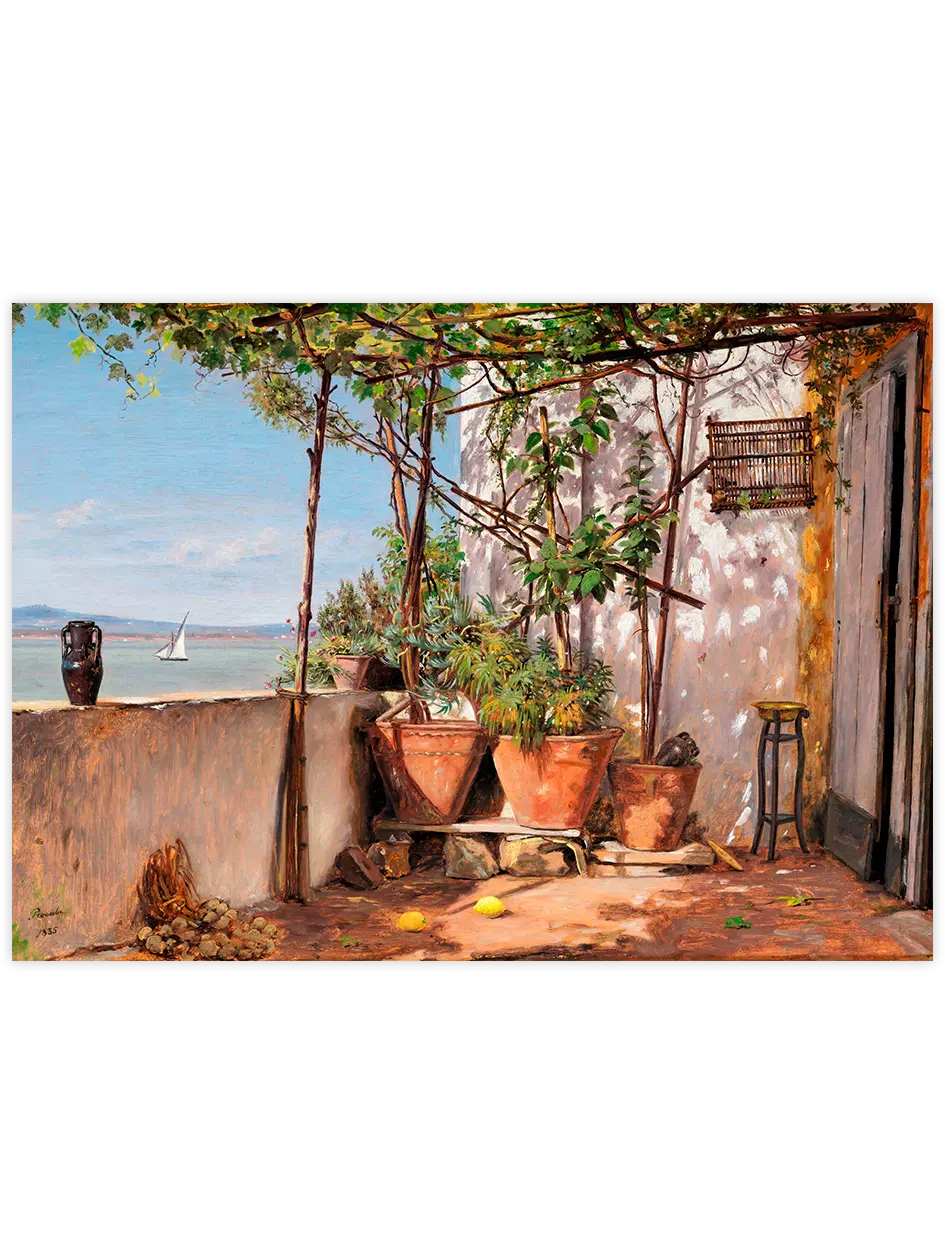 Martinus Rorbye Loggia on Procida - Art Print Ünlü Ressamlar Poster