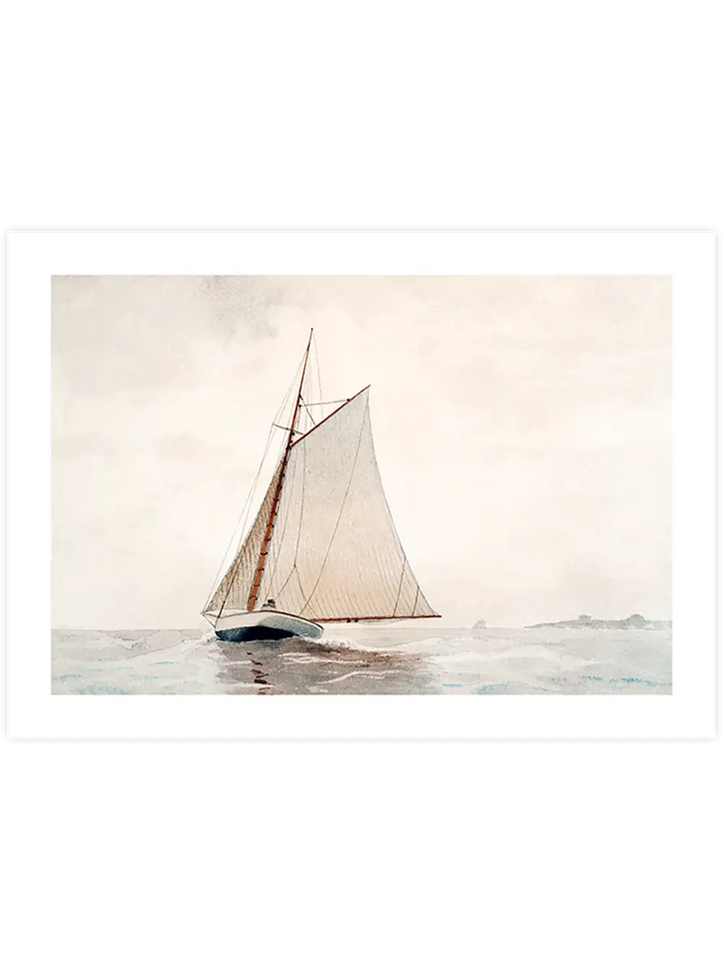 Winslow Homer Sailing off Gloucester - Art Print Ünlü Ressamlar Poster