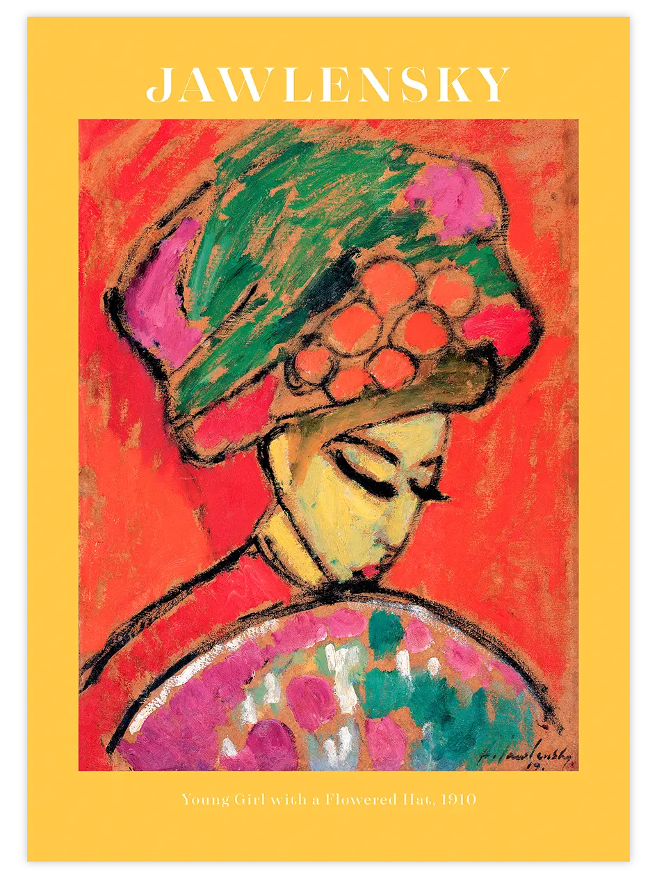 Jawlensky Young Girl with a Flowered Hat - Art Print Ünlü Ressamlar Poster