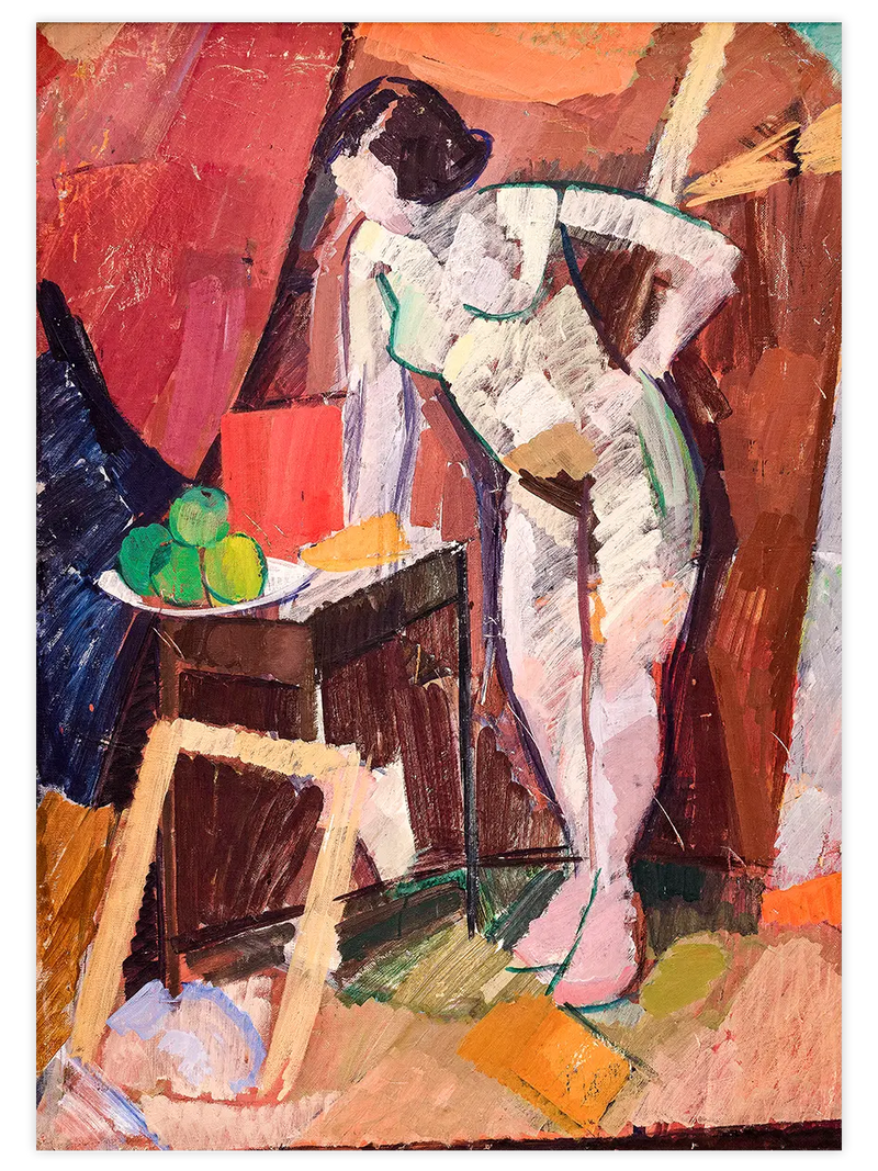 Edvard Weie Standing Female Nude - Art Print Ünlü Ressamlar Poster