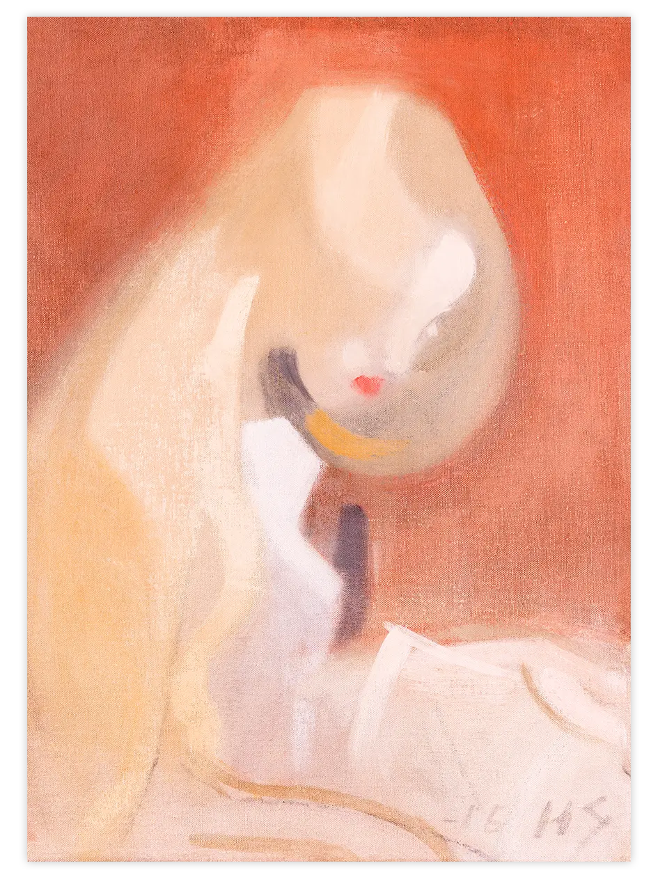 Helene Schjerfbeck Girl with Blonde Hair - Art Print Ünlü Ressamlar Poster