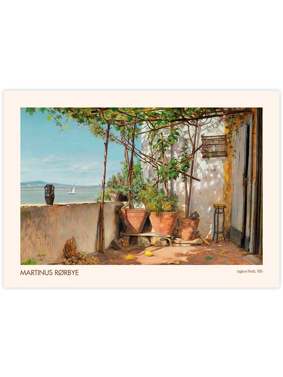 Martinus Rorbye Loggia on Procida - Art Print Ünlü Ressamlar Poster