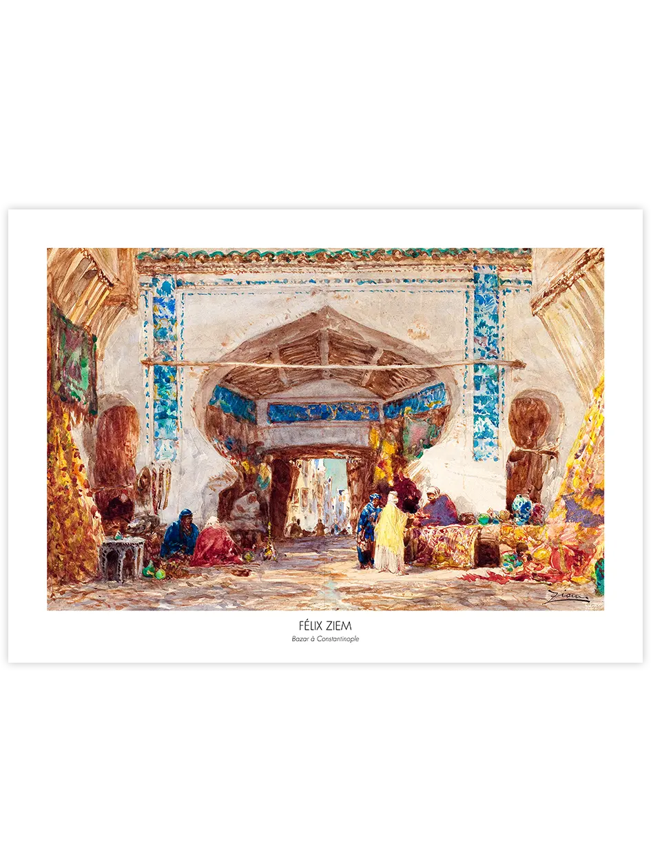 Felix Ziem Bazaar In Constantinople - Art Print Ünlü Ressamlar Poster