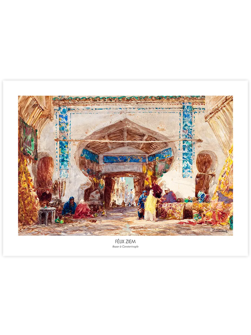 Felix Ziem Bazaar In Constantinople - Art Print Ünlü Ressamlar Poster