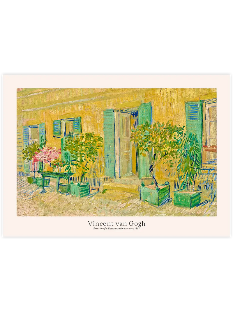 Van Gogh Asnières'teki bir Restoranın Dış Görünümü - Art Print Ünlü Ressamlar Poster