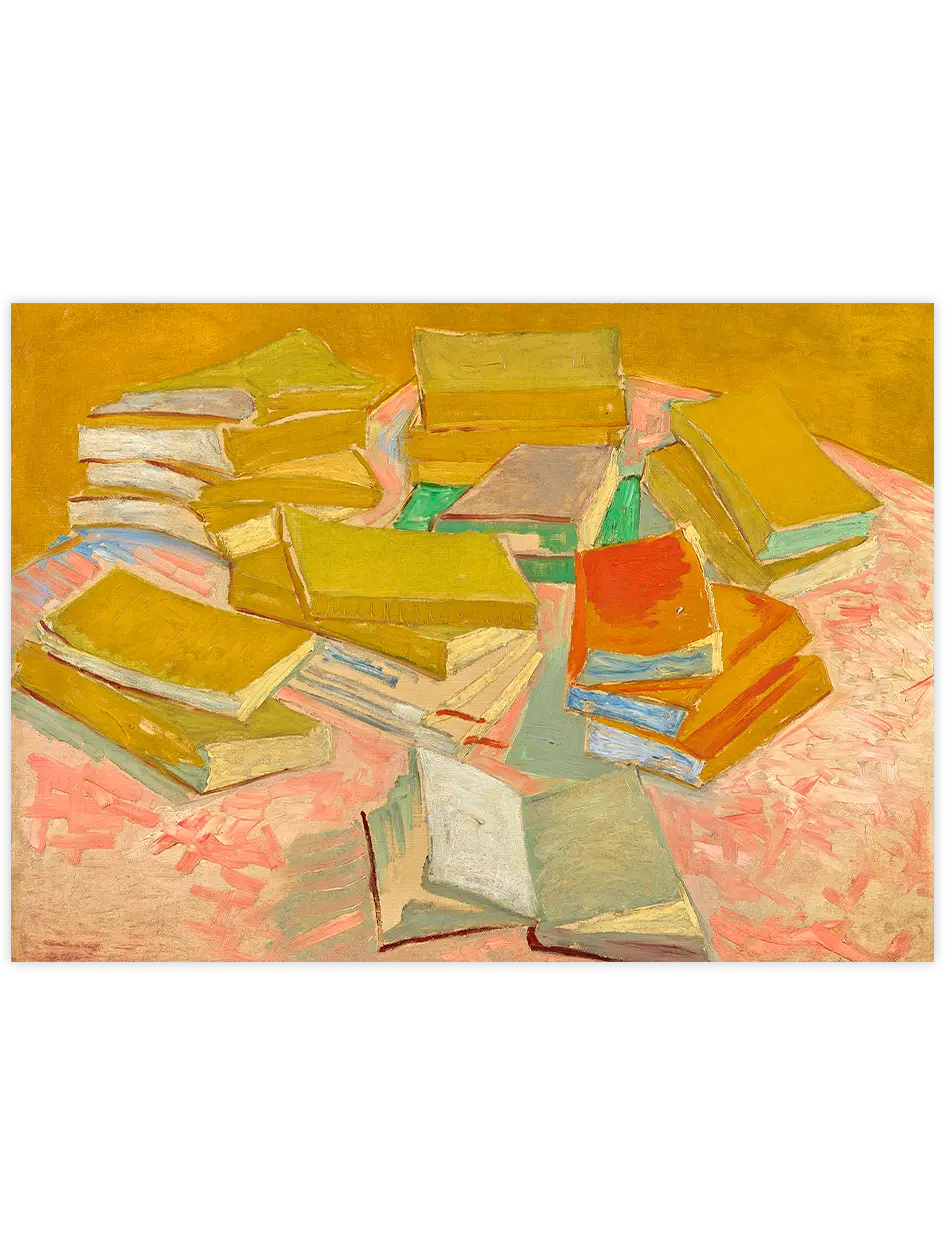 Van Gogh Piles of French Novels - Art Print Ünlü Ressamlar Poster