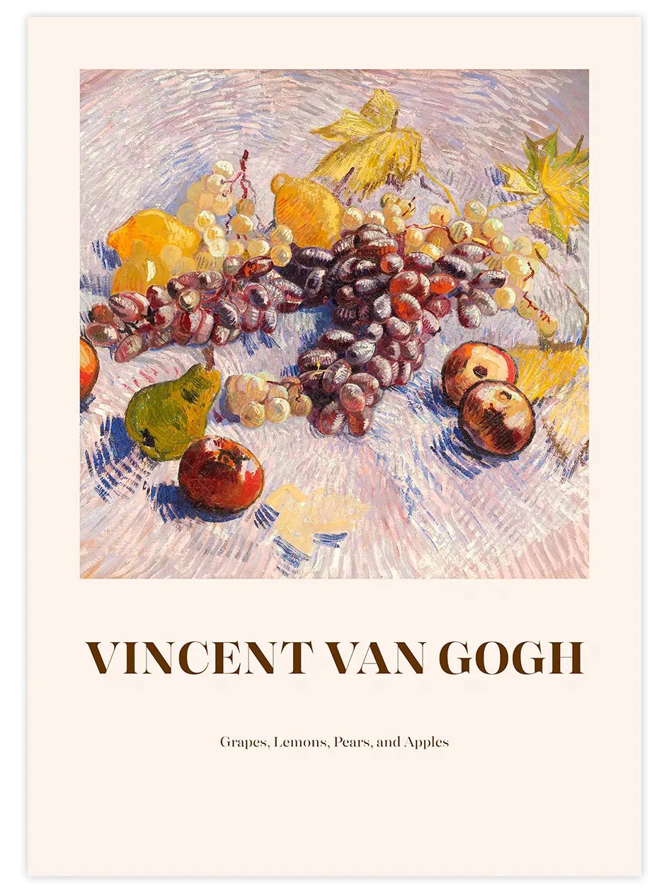 Van Gogh Grapes And Apples - Art Print Ünlü Ressamlar Poster