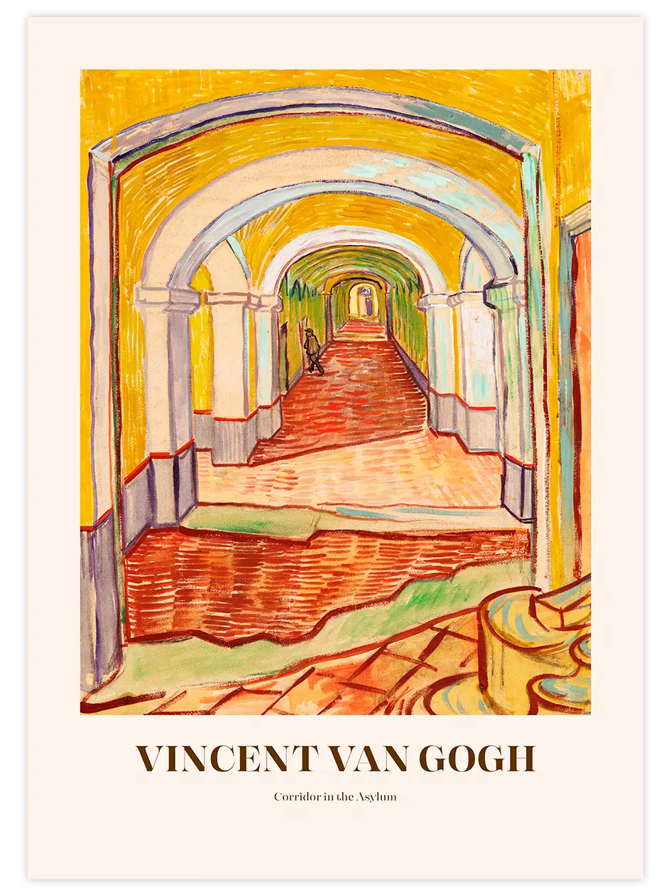 Van Gogh Corridor In The Asylum - Art Print Ünlü Ressamlar Poster