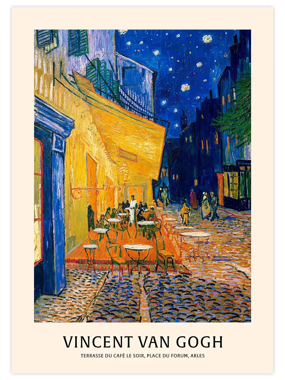 Van Gogh Gece Kahvesi N3 - Art Print Ünlü Ressamlar Poster