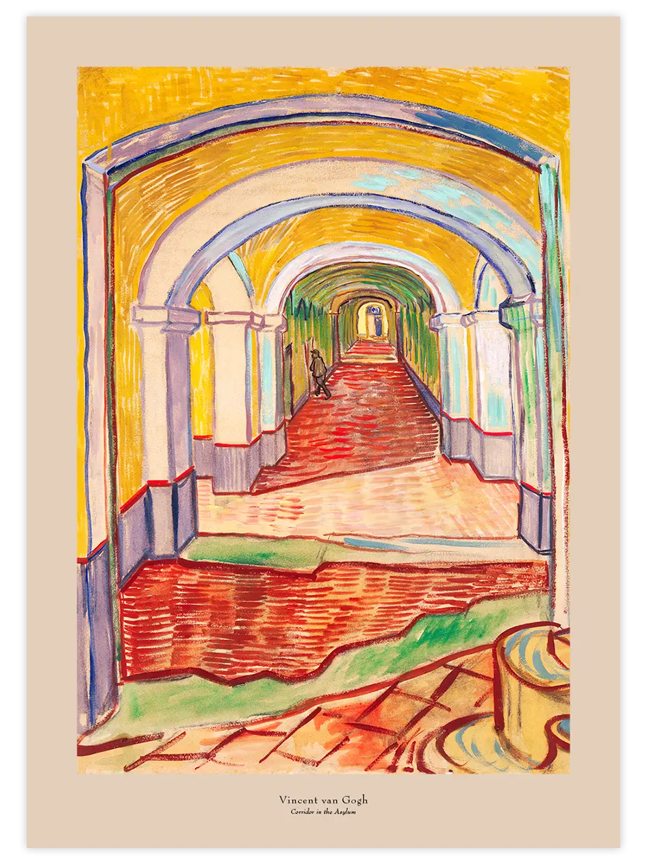 Van Gogh Corridor in the Asylum - Art Print Ünlü Ressamlar Poster