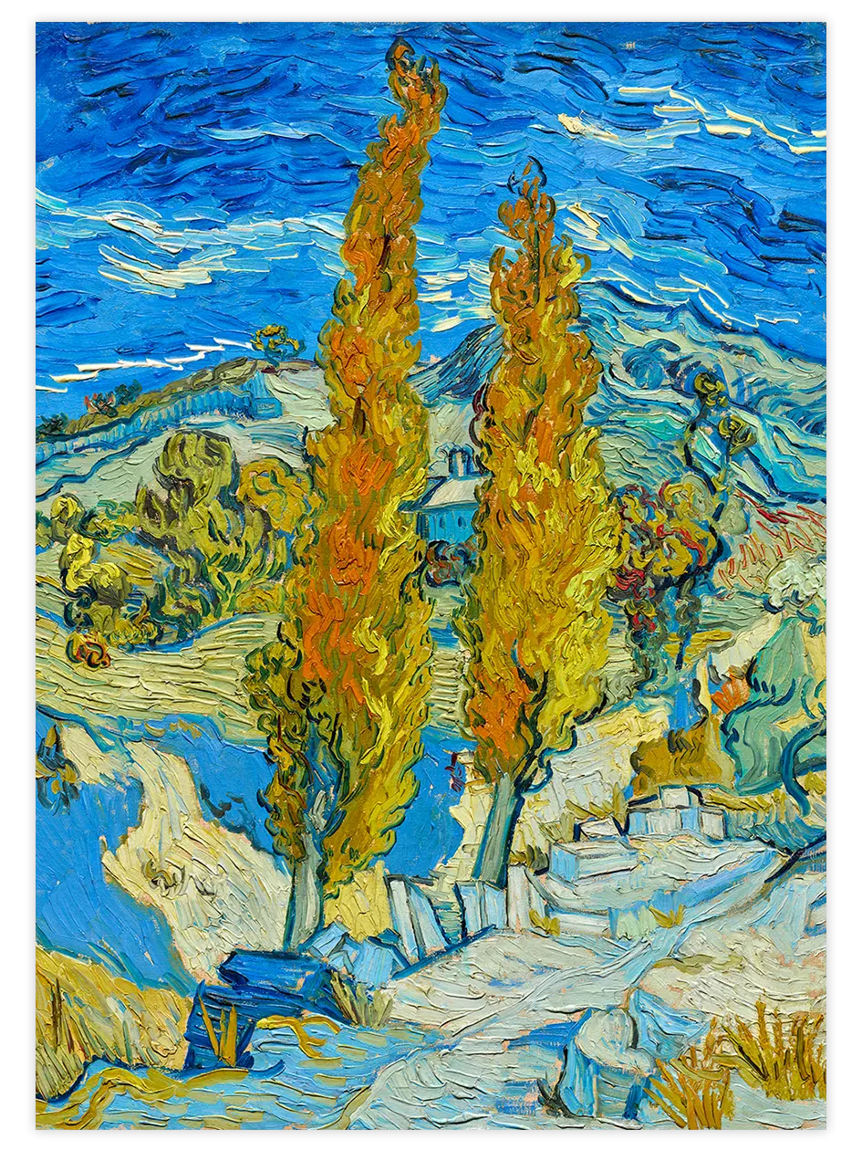 Van Gogh The Poplars at Saint-Rémy - Art Print Ünlü Ressamlar Poster