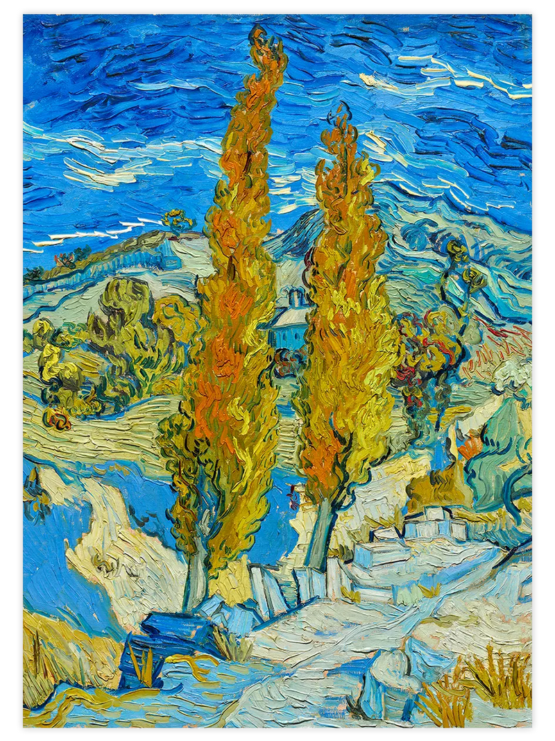 Van Gogh The Poplars at Saint-Rémy - Art Print Ünlü Ressamlar Poster