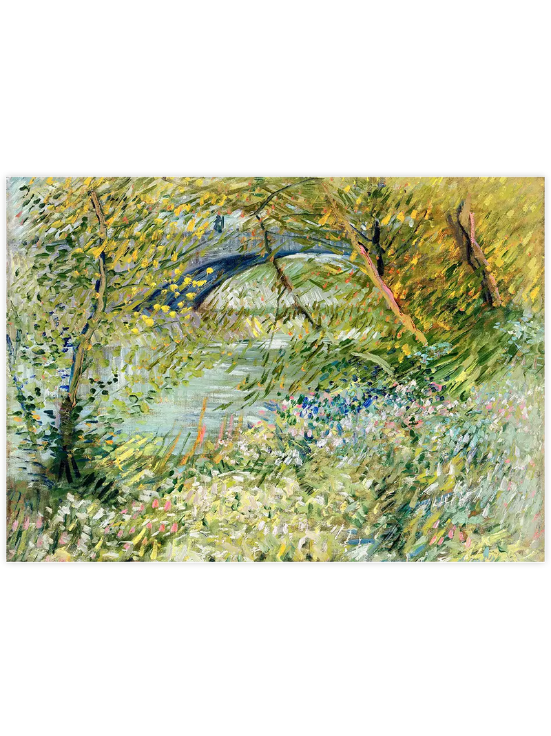Van Gogh River Bank at Springtime - Art Print Ünlü Ressamlar Poster